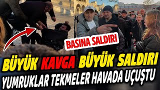 TEKMELER YUMRUKLAR HAVADA UÇUŞTU BİZE SALDİRİ Son Dakika Haberleri Halk Tv Canlı [upl. by Karna]