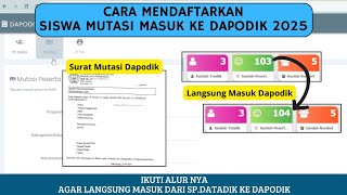 CARA MENDAFTARKAN SISWA MUTASI MASUK DI DAPODIK 2025  UNTUK SEMUA JENJANG [upl. by Binny462]