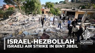 Israel carries out air strike on Bint Jbeil as violence on Lebanon border grows [upl. by Macario]