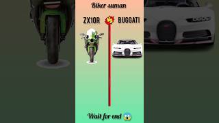 Ninja zx10r 🆚 buggati 🤔❔ 🤜💥🤛 shorts [upl. by Drisko]