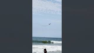 EA18G Growler Airshow Team HiLow Hit  Slow and Fast Passes OC Beach ea18 f18 low fast ocean [upl. by Aneen401]