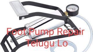 Foot Pump Pipe replacement  changing  hose pipe repair  nozzle replacement in telugu very easy [upl. by Aicetel752]