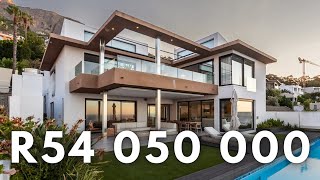 Inside a MODERN MASTERPIECE with OCEAN VIEWS in Fresnaye Cape Town  Luxury Home Tour [upl. by Schoof]