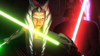 Green amp Yellow Version Thick Lightsabers  Star Wars Rebels Ahsoka vs Vader [upl. by Alacim]