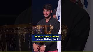 Alcaraz downs Sinner in epic Beijing final alcaraz sinner tennis [upl. by Ameluz785]