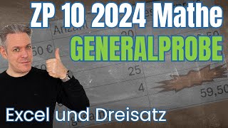 ZP 10 Mathe 2024 MSA Generalprobe Excel und Dreisatz korrigiert [upl. by Lareine]