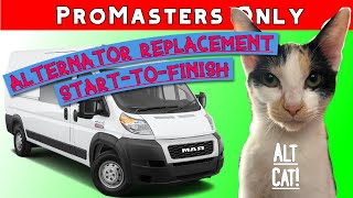 Ram Promaster Alternator Replacement Start to Finish Includes UPGRADE DIY Promasters Only [upl. by Lussi296]