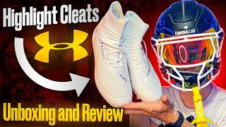 Best Hybrid Football Cleat Unboxing and Reviewing the Under Armour Highlight [upl. by Nagiam172]