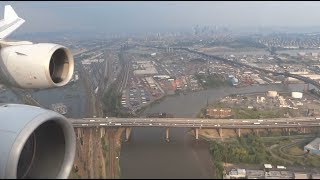 Lufthansa Airbus A340600  spectacular landing at Newark Liberty International Airport [upl. by Britney]