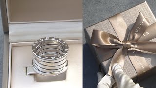 Bulgari Bzero1 ring 18 kt white gold XXth Anniversary fiveband UNBOXING [upl. by Heida]