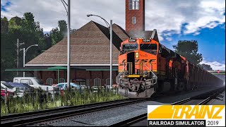 BNSF ES44AC on the Pennsylvania amp Berwind Trainz 2019 [upl. by Ellevart]