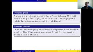 Pankaj Kumar Manjhi “Mutually Orthogonal Latin squares and Frobenius Group” [upl. by Shiller]