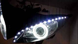 Yamaha FZ6 Projector Headlights BiXenon hid Angel Eyes Halo By BKMOTOCOM projectors [upl. by Niatsirhc]