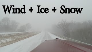 Trucking In An Illinois Snow Storm  Wind amp Ice Ep517 [upl. by Wachter]