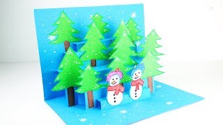 3D Christmas Pop Up card  Christmas Pop Up Greeting Card Tutorial Easy DIY [upl. by Carlyle787]