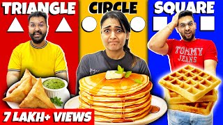 Having Only ONE SHAPE Food 😱  60 minute Food Challenge [upl. by Jauch]