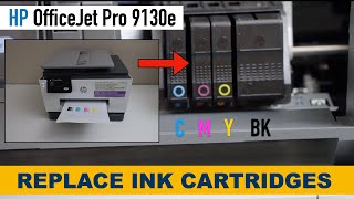 HP OfficeJet Pro 9130e Ink Cartridge Replacement [upl. by Zetnauq]