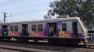 Mumbai slow local train vs Mumbai fast local train parrell race [upl. by Iohk537]