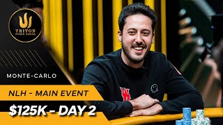 Triton Poker Series MonteCarlo 2023  Event 3 125K NLH Main Event  Day 2 [upl. by Hgielrebma]