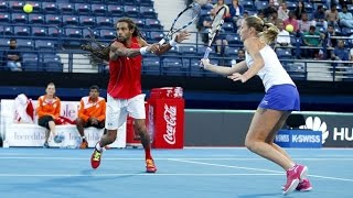 Pliskova Brown vs Mladenovic Federer IPTL Full Match amp Interview [upl. by Taddeo]