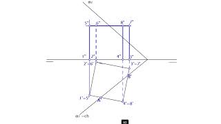 Sección a hexaedro por plano oblicuo en sistema diédrico Dibujo técnico Proyección y abatimiento [upl. by Hidie]