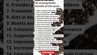 20 amazing health benefits of chia seeds [upl. by Nnaytsirk583]