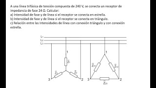 Circuito eléctrico trifásico equilibrado estrella y triangulo  Ejercicio paso a paso [upl. by Eisso]