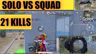 SOLO VS SQUAD 21 KILLS 🔥🥵 [upl. by Jenkins]