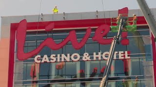 Trademark logo goes up for the new Live Casino and Hotel in Bossier City [upl. by Mccreery784]