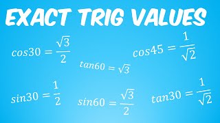 Exact Trig Values Maths GCSE Revision Higher and Foundation [upl. by Felske]