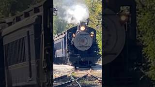 Loud Lunkenheimer chime 3 whistle on a 060 steam locomotive steamlocomotive railfanning shorts [upl. by Strickland253]