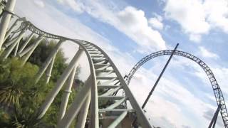 Colossus Front Row Seat onride HD POV Thorpe Park [upl. by Ahsiekit]