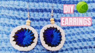 Crochet Earrings 🧿  How to Make Crochet Earrings  Crochet for Beginners [upl. by Emie]