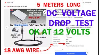 STARLINK MINI Test 12V Cable 16ft cable 18 awg KIKUSUI PLZ [upl. by Lieberman]