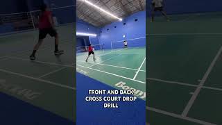 FRONT AND BACK CROSS COURT DROP DRILL IN FULL COURT badminton crosscourtdrop [upl. by Aleta231]