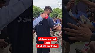 Muhammad Ali Khan USA 🇺🇸 cricketer at USA vs India t20 world cup 🏏 shorts cricket t20worldcup [upl. by Sonia]