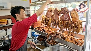 Amazing Non Stop Satisfying Braised Pork Master Make 15 Kinds of Braised Meat Malaysia Street Food [upl. by Ahsinoj818]