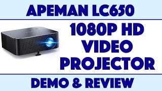 Apeman HD Video Projector LC650  DEMO amp REVIEW [upl. by Asiak]