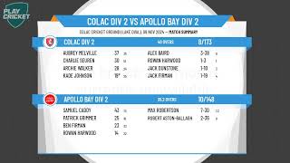 Colac Div 2 v Apollo Bay Div 2 [upl. by Eveineg]