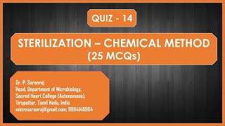 Quiz 14 Sterilization by Chemical method Disinfection [upl. by Adev321]