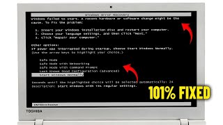 Windows failed to start A recent hardware or software change might be the cause  How To Fix it ✅ [upl. by Ecirtaeb747]