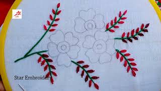 Beautiful Hand Embroidery Design Kadhai Design How to Start Hand Embroidery [upl. by Fahland]