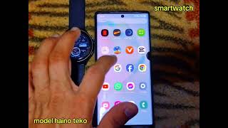 Haino Teko Smart watch Time date setting how to connect with mobile phone change wallpaper [upl. by Enillebyam]