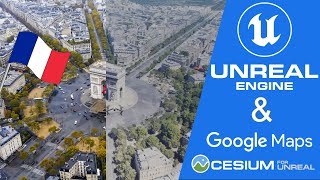 Tourist hotspot Arc de Triomphe in Paris France 🇫🇷  Unreal Engine Google Maps Cesium [upl. by Silisav]