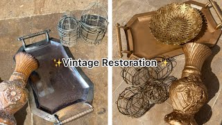 Vintage Restoration Video  Restoration Of Old Vase Rusted Tray  Restoration Of decoration items [upl. by Tessa]