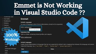 Enable Emmet Support for JSX in VS Code  Emmet is Not Working in VS Code React JS Extension File [upl. by Gilcrest]