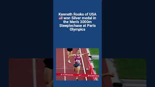 Kenneth Rooks of USA won Silver medal in the Mens 3000m Steeplechase at Paris Olympics olympics [upl. by Herstein]