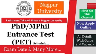 PhD Entrance Test RTMNU University PET Exam Date Out PhD MPhil Nagpur PET 2021Nagpur University [upl. by Enelear258]