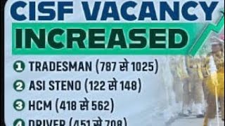 CISF Fireman Vacancy Increase  CISF Fireman Vacancy Increase New Update  CISF Fireman Vacancy 2023 [upl. by Isidor]