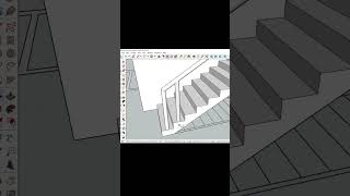 Make railings for stair in sketchup sketchup stairs railingdesign civilengeenring viral shorts [upl. by Sueahccaz]